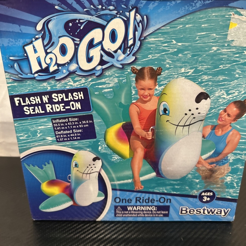 H2O Go Seal Inflatable Swimming Pool Toy New In Box 62"x45"